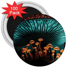 Mushroom Giant Explore 3d 3  Magnets (100 Pack) by Ravend