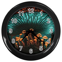 Mushroom Giant Explore 3d Wall Clock (black) by Ravend