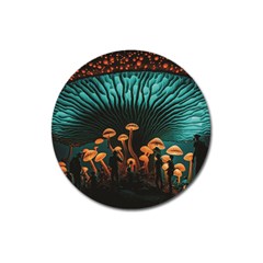 Mushroom Giant Explore 3d Magnet 3  (round) by Ravend