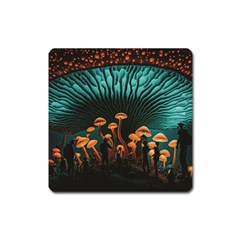 Mushroom Giant Explore 3d Square Magnet