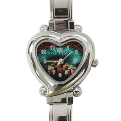 Mushroom Giant Explore 3d Heart Italian Charm Watch by Ravend