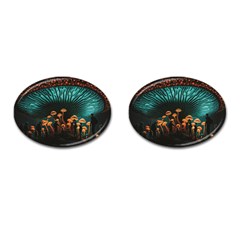 Mushroom Giant Explore 3d Cufflinks (oval) by Ravend