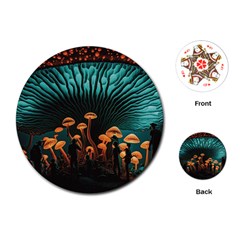 Mushroom Giant Explore 3d Playing Cards Single Design (round) by Ravend