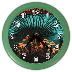 Mushroom Giant Explore 3d Color Wall Clock by Ravend