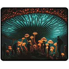 Mushroom Giant Explore 3d One Side Fleece Blanket (medium) by Ravend