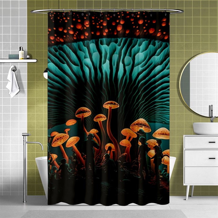 Mushroom Giant Explore 3d Shower Curtain 48  x 72  (Small) 