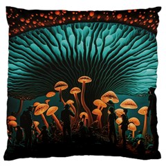 Mushroom Giant Explore 3d Large Cushion Case (two Sides) by Ravend