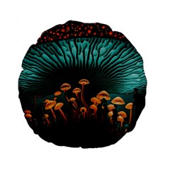 Mushroom Giant Explore 3d Standard 15  Premium Flano Round Cushions by Ravend