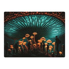 Mushroom Giant Explore 3d Premium Plush Fleece Blanket (mini) by Ravend