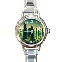 Ai Generated Soil Forest Crisis Nature Round Italian Charm Watch by Ravend