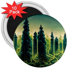 Ai Generated Soil Forest Crisis Nature 3  Magnets (10 Pack)  by Ravend