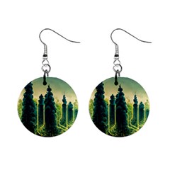 Ai Generated Soil Forest Crisis Nature Mini Button Earrings by Ravend