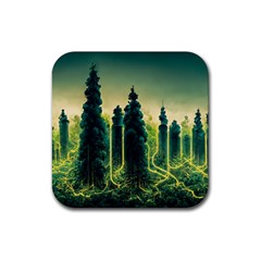 Ai Generated Soil Forest Crisis Nature Rubber Coaster (square) by Ravend