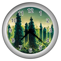 Ai Generated Soil Forest Crisis Nature Wall Clock (silver) by Ravend