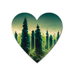 Ai Generated Soil Forest Crisis Nature Heart Magnet by Ravend