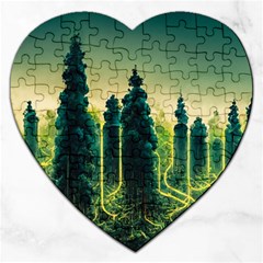 Ai Generated Soil Forest Crisis Nature Jigsaw Puzzle (heart) by Ravend