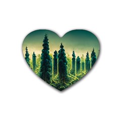 Ai Generated Soil Forest Crisis Nature Rubber Coaster (heart) by Ravend