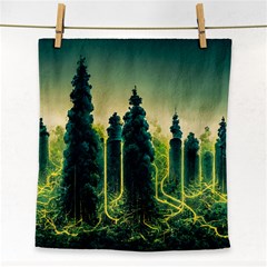 Ai Generated Soil Forest Crisis Nature Face Towel by Ravend