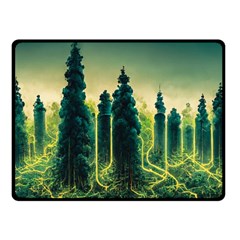 Ai Generated Soil Forest Crisis Nature One Side Fleece Blanket (small) by Ravend