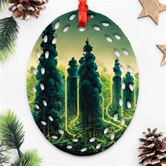 Ai Generated Soil Forest Crisis Nature Oval Filigree Ornament (two Sides) by Ravend