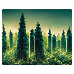 Ai Generated Soil Forest Crisis Nature One Side Premium Plush Fleece Blanket (medium) by Ravend