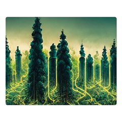 Ai Generated Soil Forest Crisis Nature One Side Premium Plush Fleece Blanket (large) by Ravend