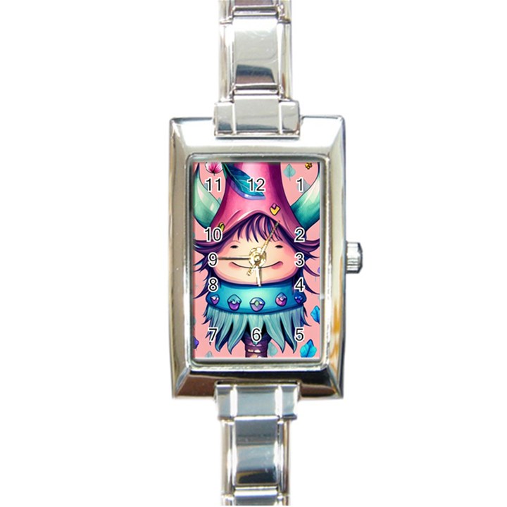 Shroom Magic Conjure Charm Rectangle Italian Charm Watch