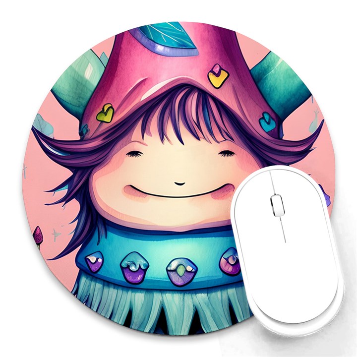 Shroom Magic Conjure Charm Round Mousepad