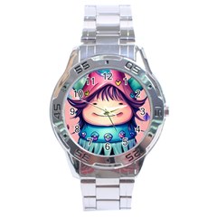 Shroom Magic Conjure Charm Stainless Steel Analogue Watch by GardenOfOphir