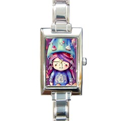 Liberty Cap Sacred Mushroom Charm Rectangle Italian Charm Watch by GardenOfOphir