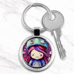 Liberty Cap Sacred Mushroom Charm Key Chain (round) by GardenOfOphir