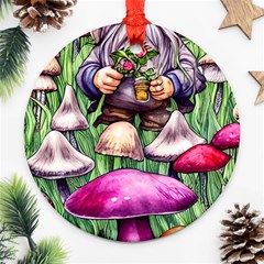 Sacred Mushroom Wizard Glamour Ornament (round) by GardenOfOphir