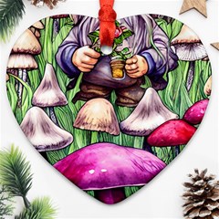 Sacred Mushroom Wizard Glamour Ornament (heart) by GardenOfOphir