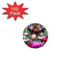 Sacred Mushroom Wizard Glamour 1  Mini Buttons (100 Pack)  by GardenOfOphir