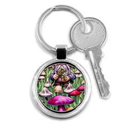 Sacred Mushroom Wizard Glamour Key Chain (round) by GardenOfOphir