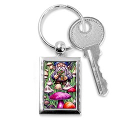 Sacred Mushroom Wizard Glamour Key Chain (rectangle) by GardenOfOphir