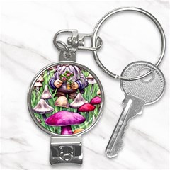 Sacred Mushroom Wizard Glamour Nail Clippers Key Chain by GardenOfOphir