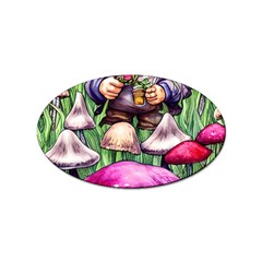 Sacred Mushroom Wizard Glamour Sticker Oval (100 Pack) by GardenOfOphir