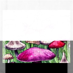 Sacred Mushroom Wizard Glamour Rectangular Jigsaw Puzzl by GardenOfOphir