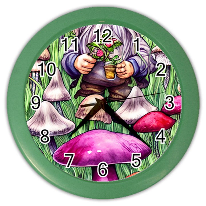 Sacred Mushroom Wizard Glamour Color Wall Clock