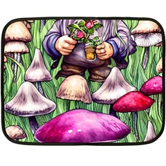 Sacred Mushroom Wizard Glamour One Side Fleece Blanket (mini) by GardenOfOphir