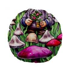 Sacred Mushroom Wizard Glamour Standard 15  Premium Round Cushions by GardenOfOphir