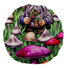 Sacred Mushroom Wizard Glamour Large 18  Premium Round Cushions by GardenOfOphir