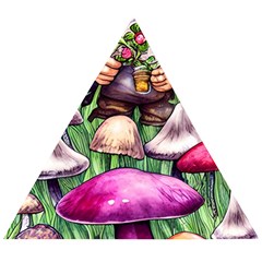 Sacred Mushroom Wizard Glamour Wooden Puzzle Triangle by GardenOfOphir