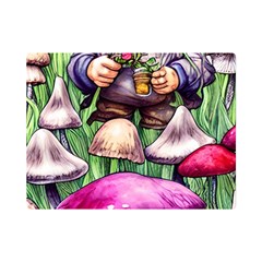 Sacred Mushroom Wizard Glamour One Side Premium Plush Fleece Blanket (mini) by GardenOfOphir