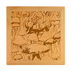 Sacred Mushroom Wizard Glamour Wood Photo Frame Cube