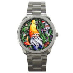 Magic Mushroom Charm Toadstool Glamour Sport Metal Watch by GardenOfOphir