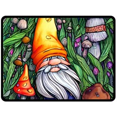 Magic Mushroom Charm Toadstool Glamour One Side Fleece Blanket (large) by GardenOfOphir