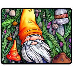 Magic Mushroom Charm Toadstool Glamour One Side Fleece Blanket (medium) by GardenOfOphir