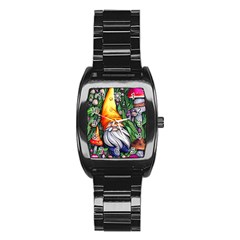 Magic Mushroom Charm Toadstool Glamour Stainless Steel Barrel Watch by GardenOfOphir